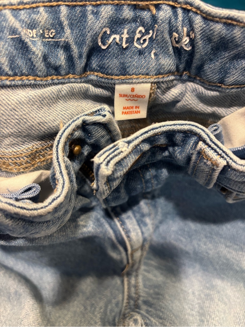 Cat & Jack Light Blue Slim wide leg  girls Jeans